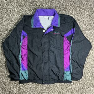 Vintage Givenchy Activewear Windbreaker Jacket Mens M Black Purple Teal 90s Rare